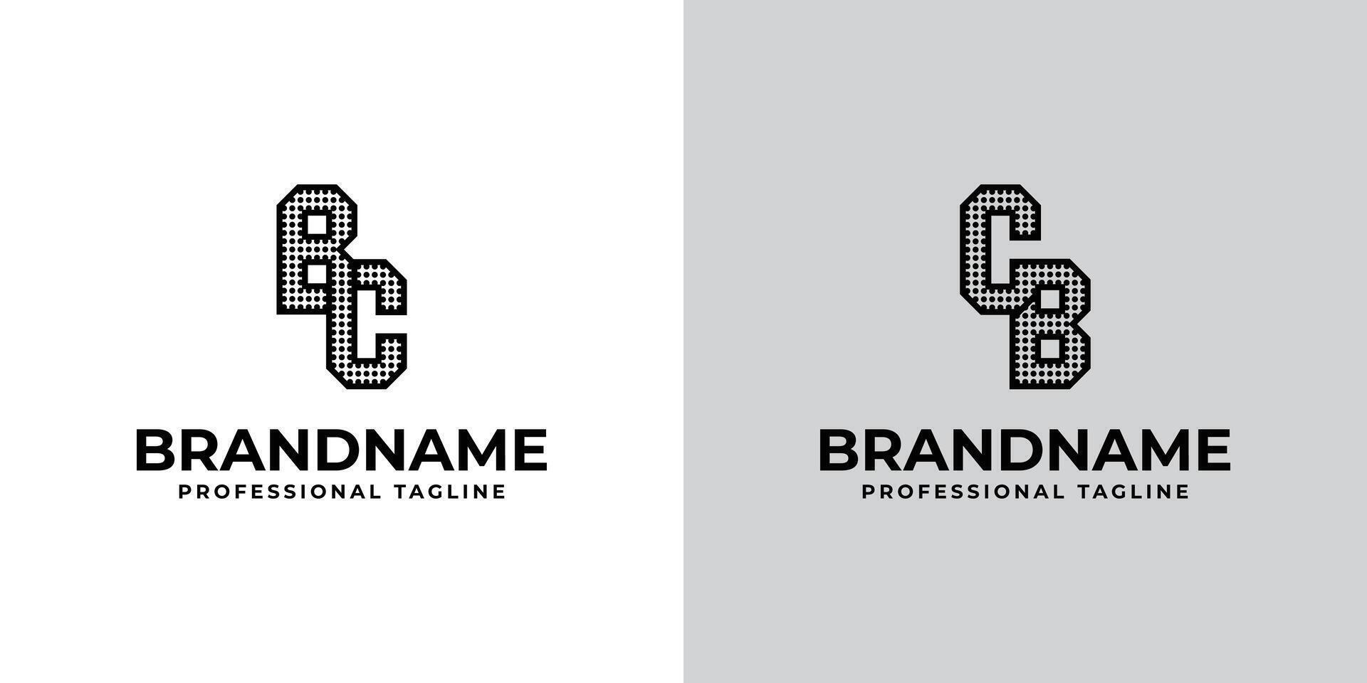 Letters BC and CB Dot Monogram Logo, Suitable for business with BC or CB initials vector