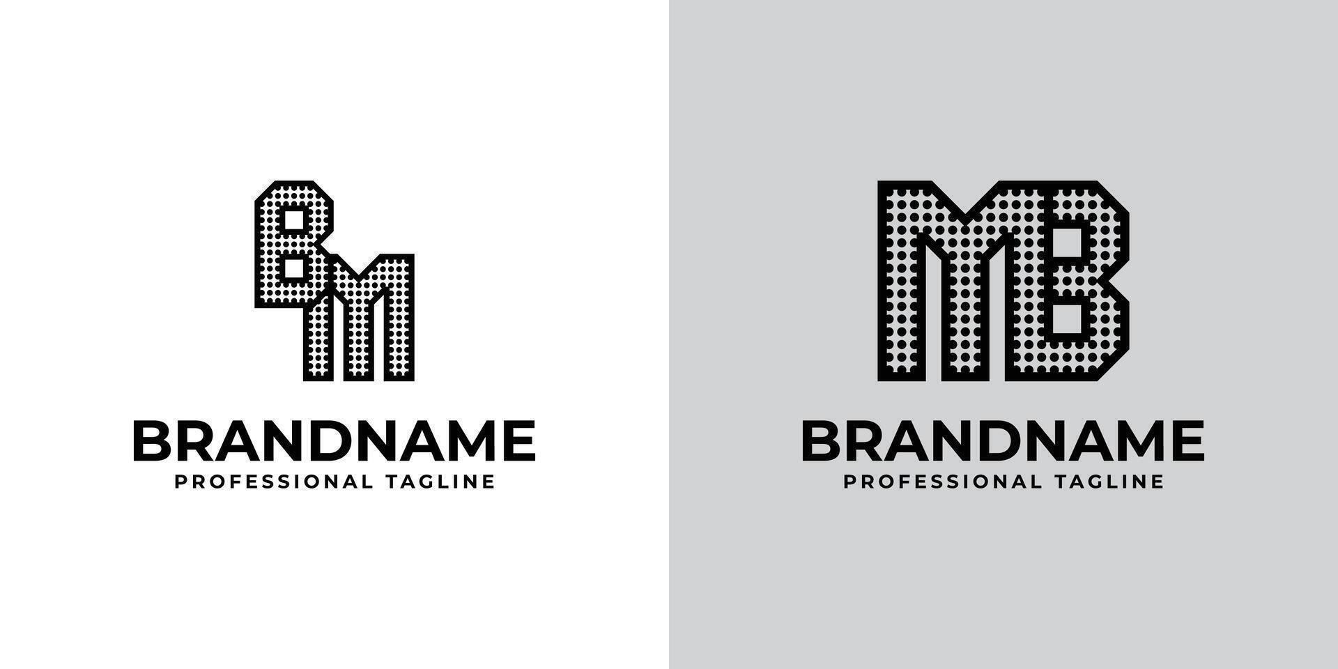 Letters BM and MB Dot Monogram Logo, Suitable for business with BM or MB initials vector