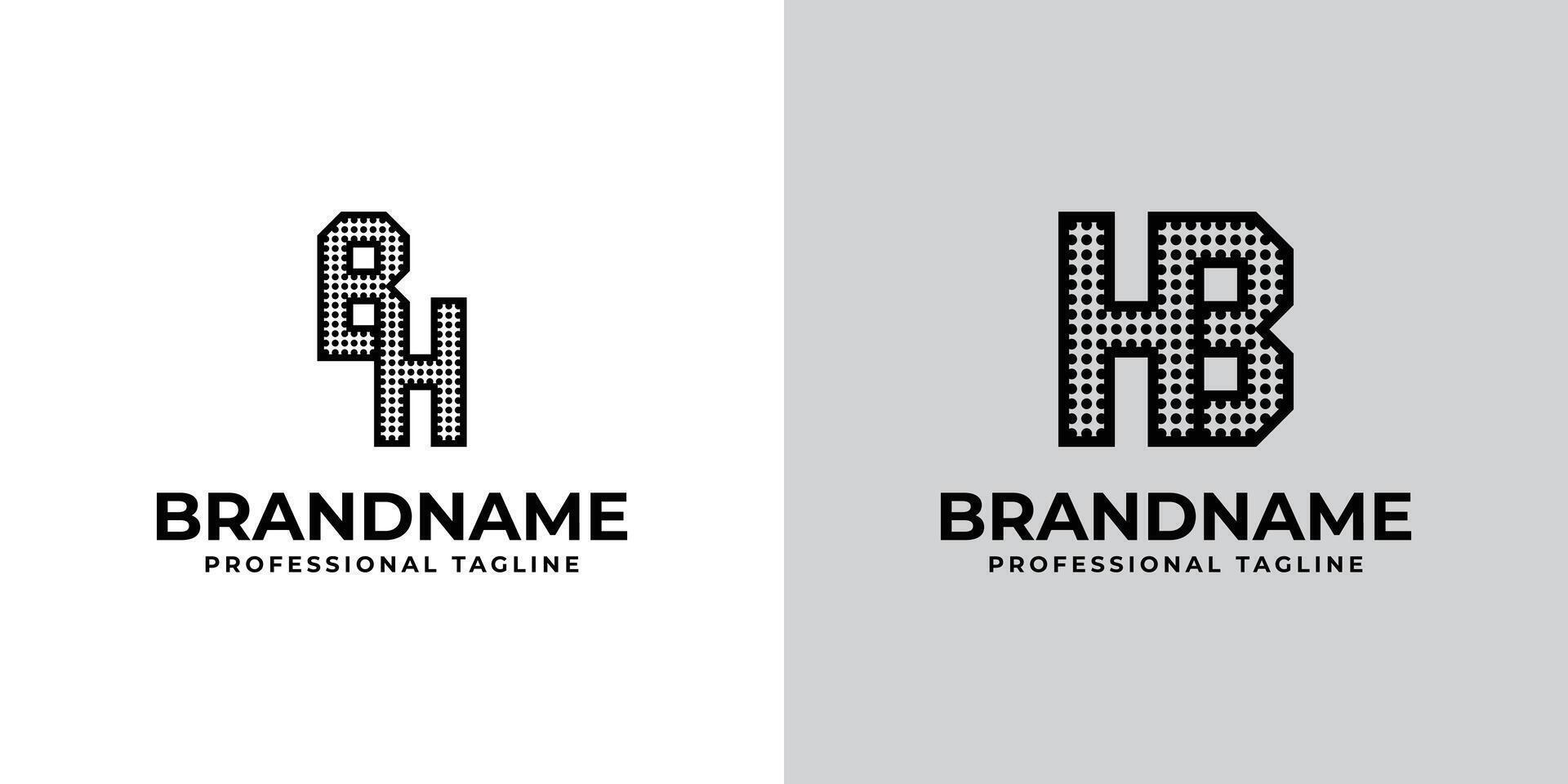 Letters BH and HB Dot Monogram Logo, Suitable for business with BH or HB initials vector