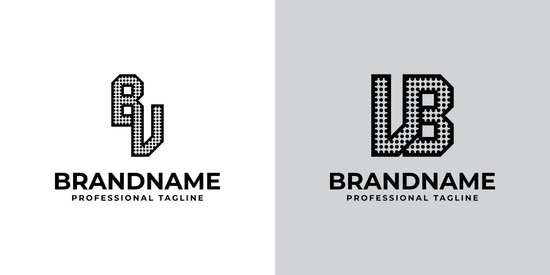Letters BV and VB Dot Monogram Logo, Suitable for business with BV or VB initials vector
