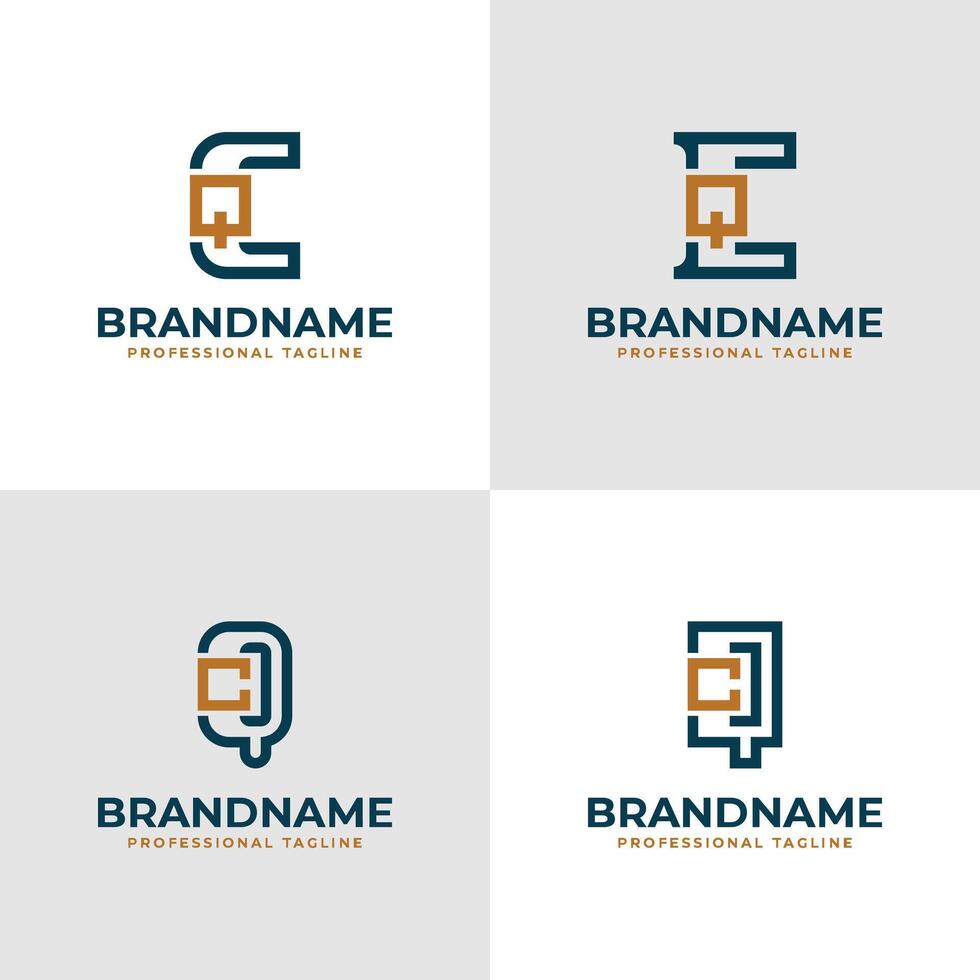 Elegant Letters CQ and QC Monogram Logo, suitable for business with CQ or QC initials vector