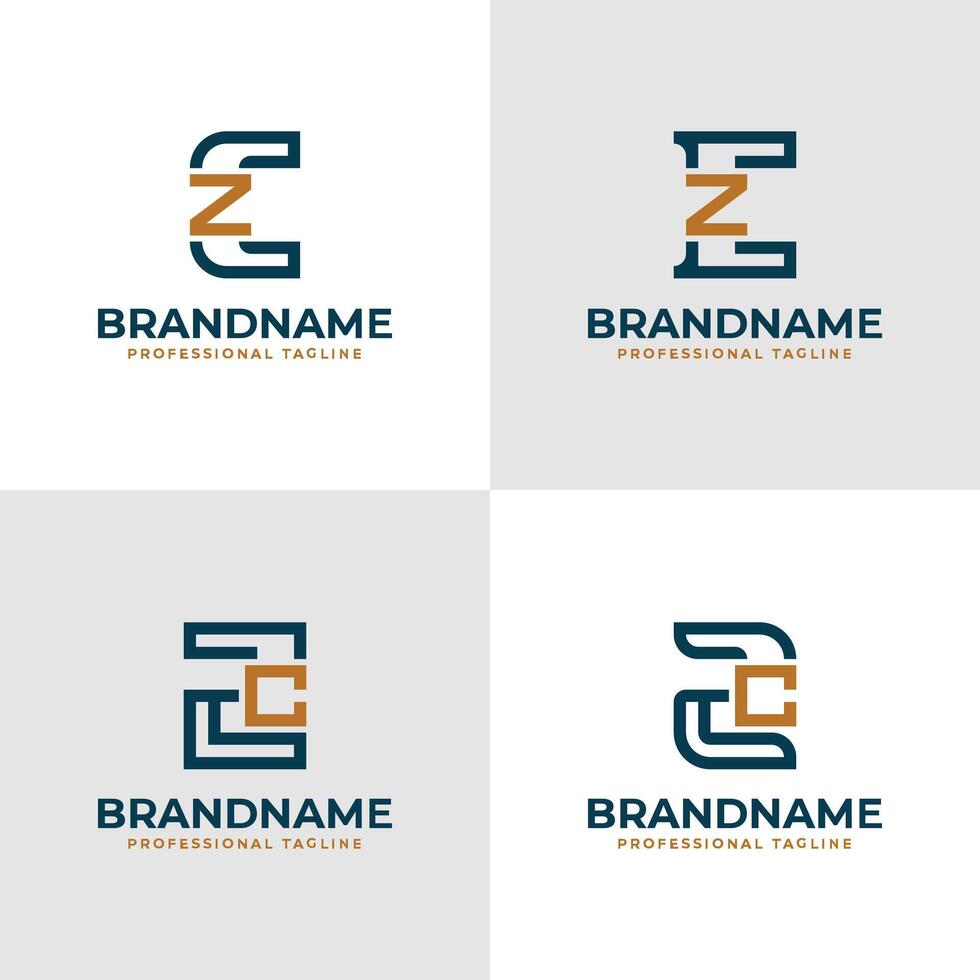 Elegant Letters CZ and ZC Monogram Logo, suitable for business with CZ or ZC initials vector