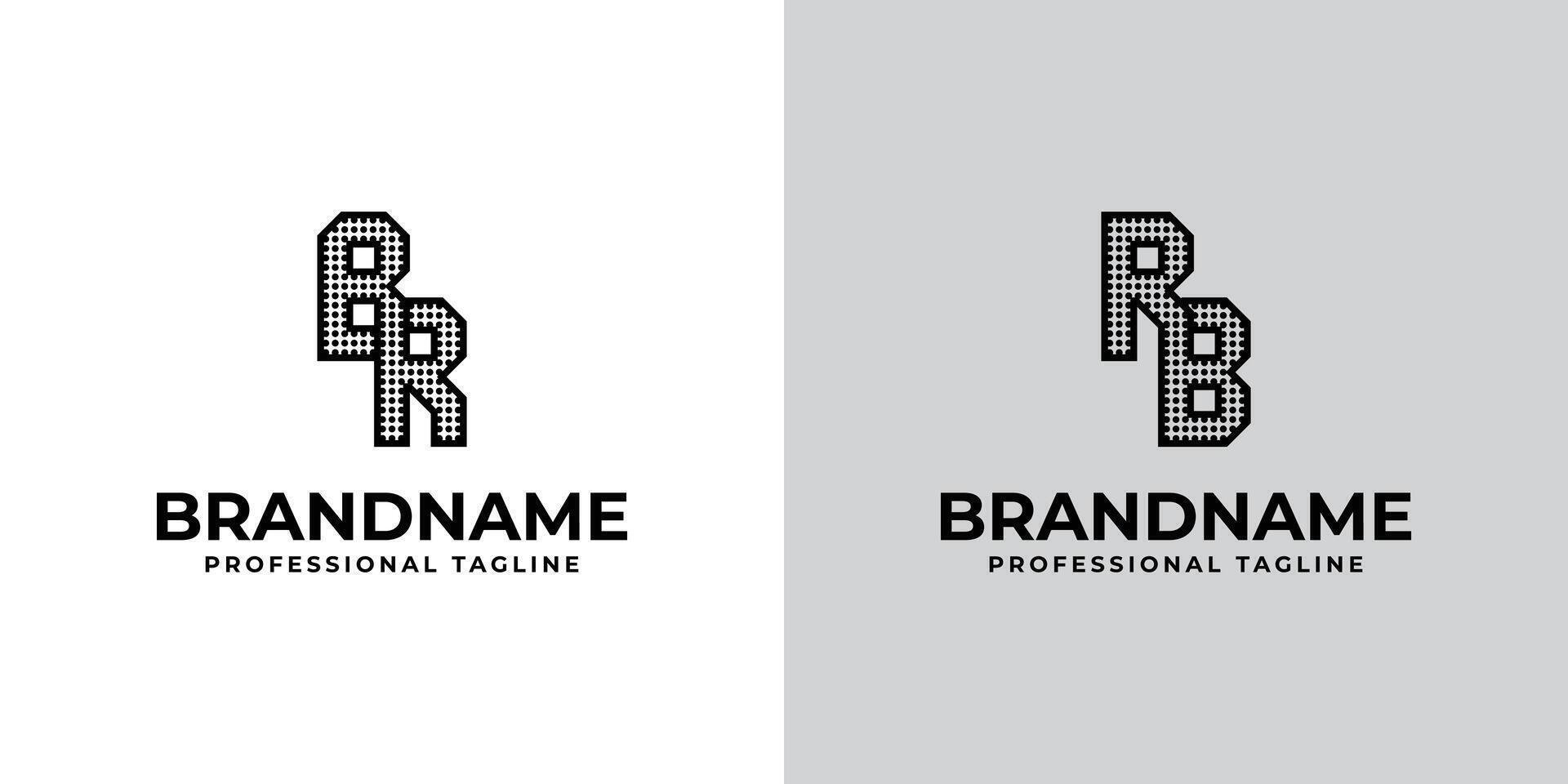 Letters BR and RB Dot Monogram Logo, Suitable for business with BR or RB initials vector