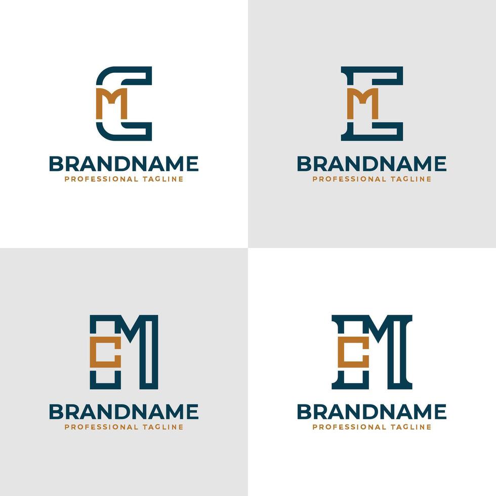 Elegant Letters CM and MC Monogram Logo, suitable for business with CM or MC initials vector