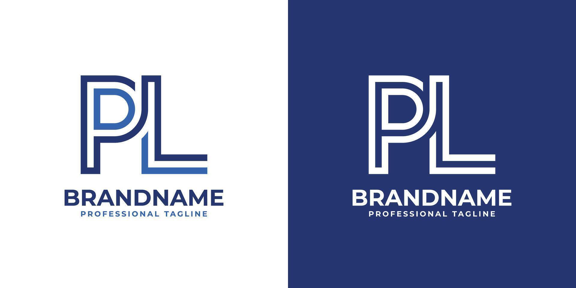 Letters PL Line Monogram Logo, suitable for business with PL or LP initials vector