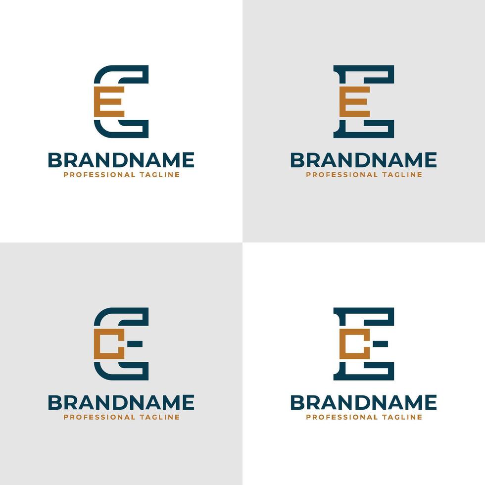 Elegant Letters CE and EC Monogram Logo, suitable for business with CE or EC initials vector