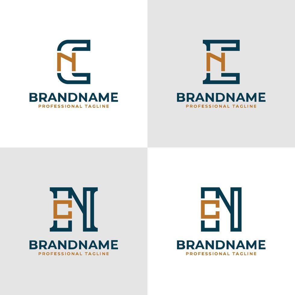 Elegant Letters CN and NC Monogram Logo, suitable for business with CN or NC initials vector