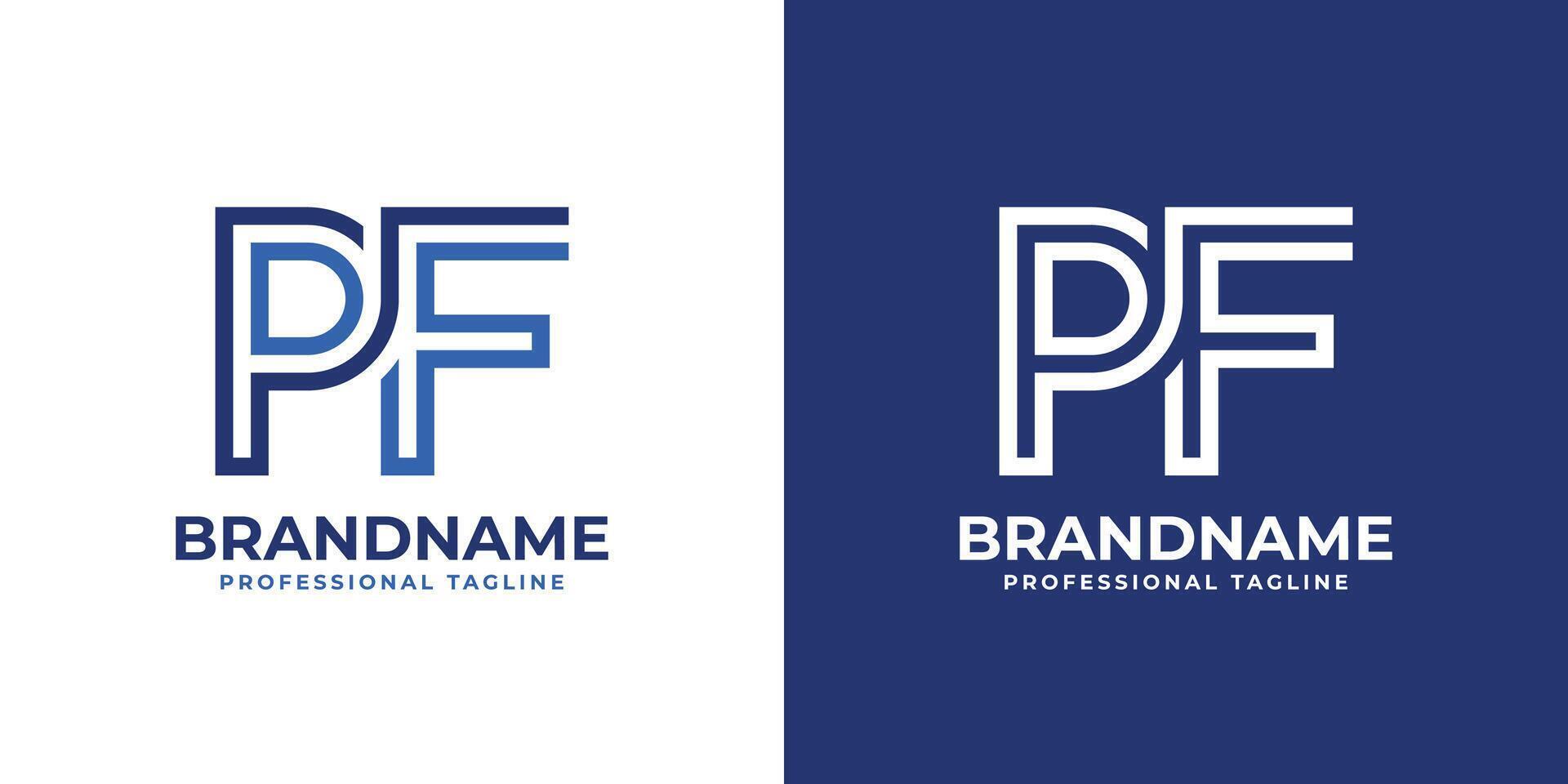 Letters PF Line Monogram Logo, suitable for business with PF or FP initials vector