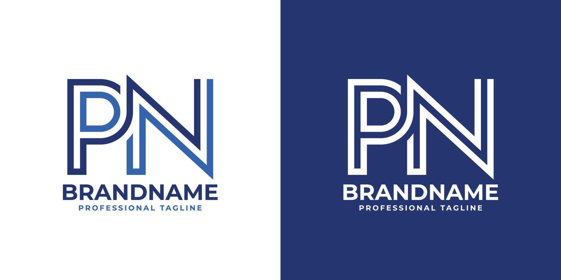 Letters PN Line Monogram Logo, suitable for business with PN or NP initials vector