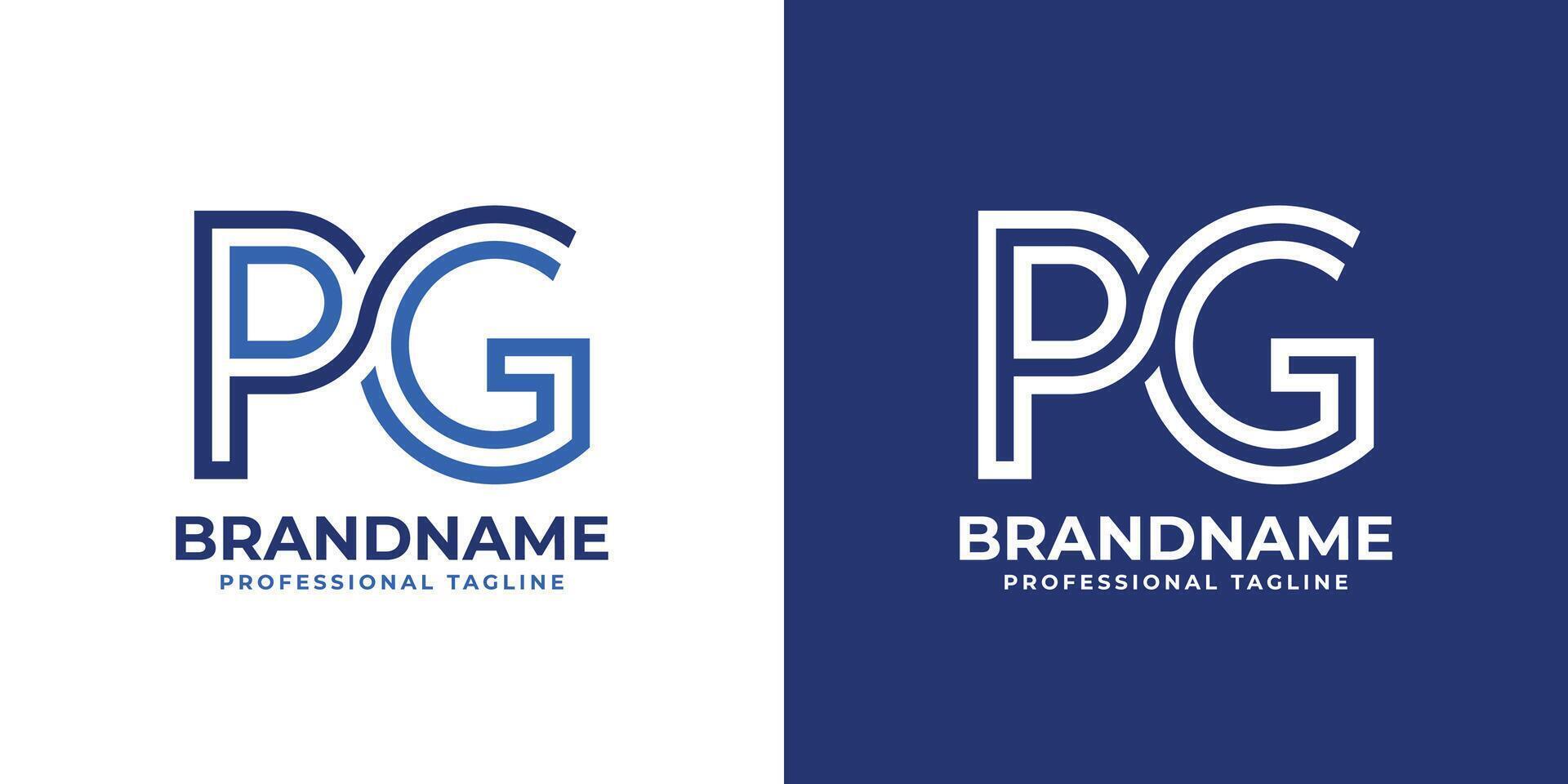 Letters PG Line Monogram Logo, suitable for business with PG or GP initials vector