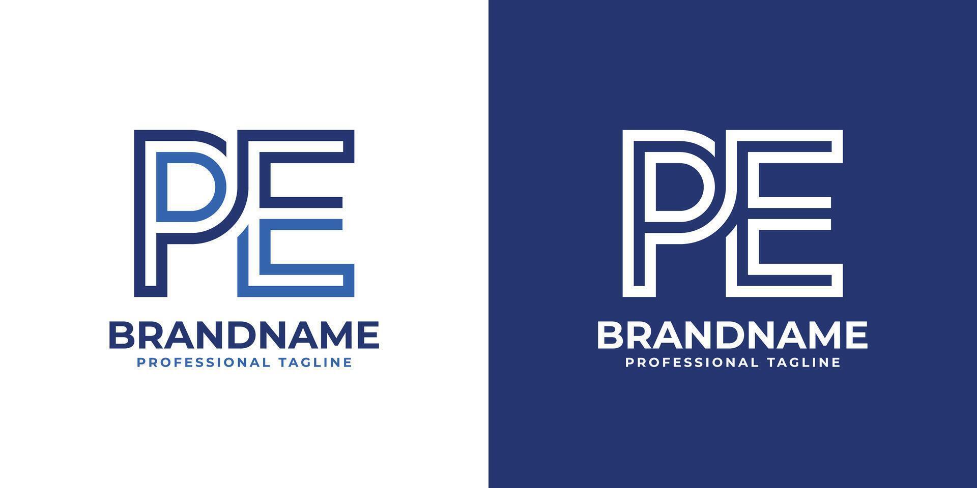 Letters PE Line Monogram Logo, suitable for business with PE or EP initials vector