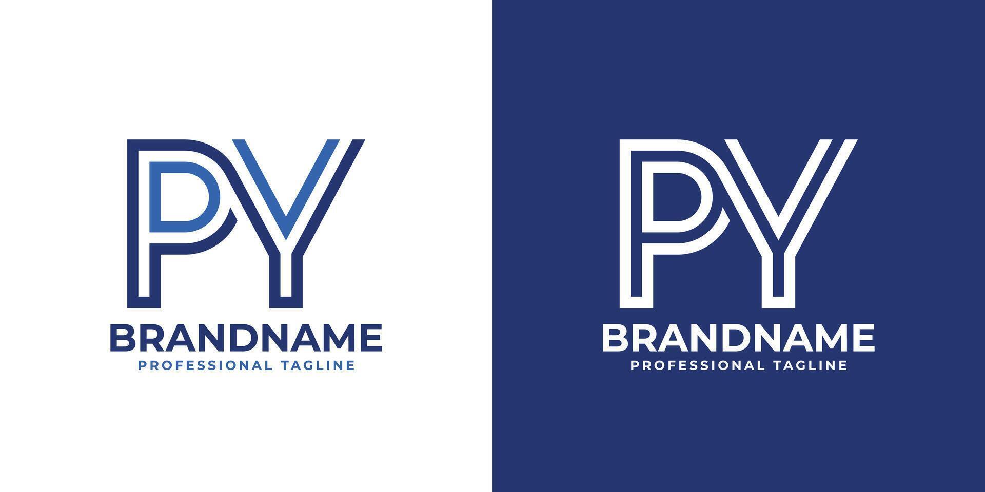 Letters PY Line Monogram Logo, suitable for business with PY or YP initials vector