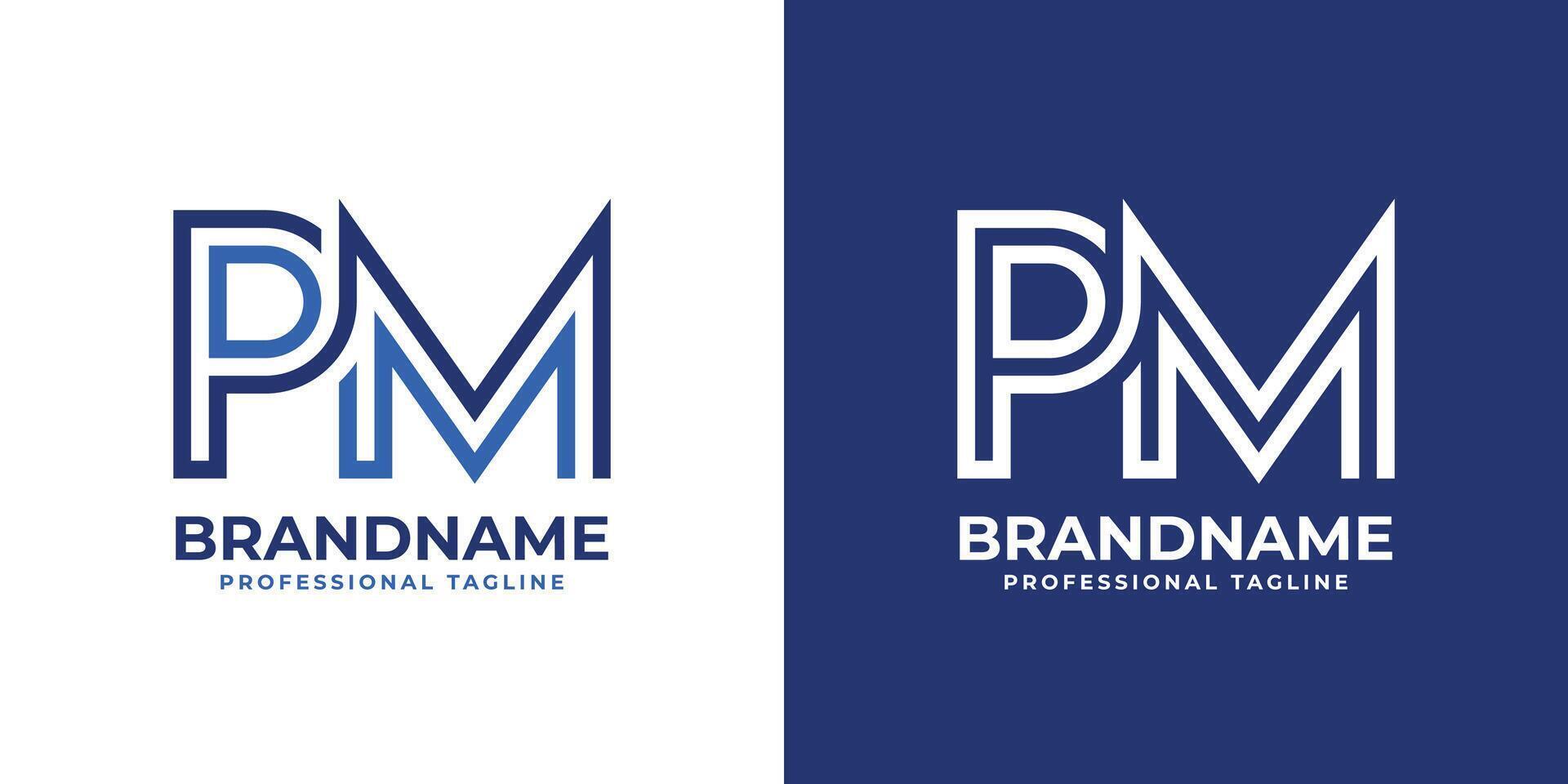 Letters PM Line Monogram Logo, suitable for business with PM or MP initials vector