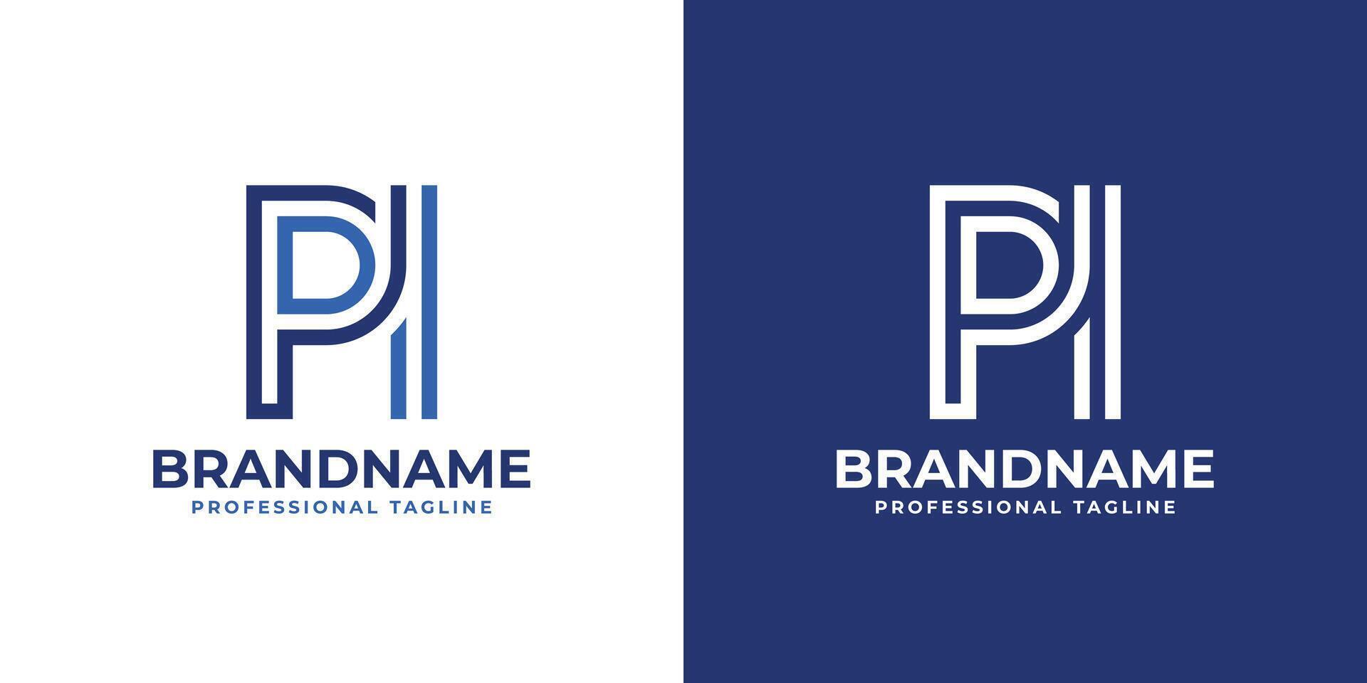 Letters PI Line Monogram Logo, suitable for business with PI or IP initials vector