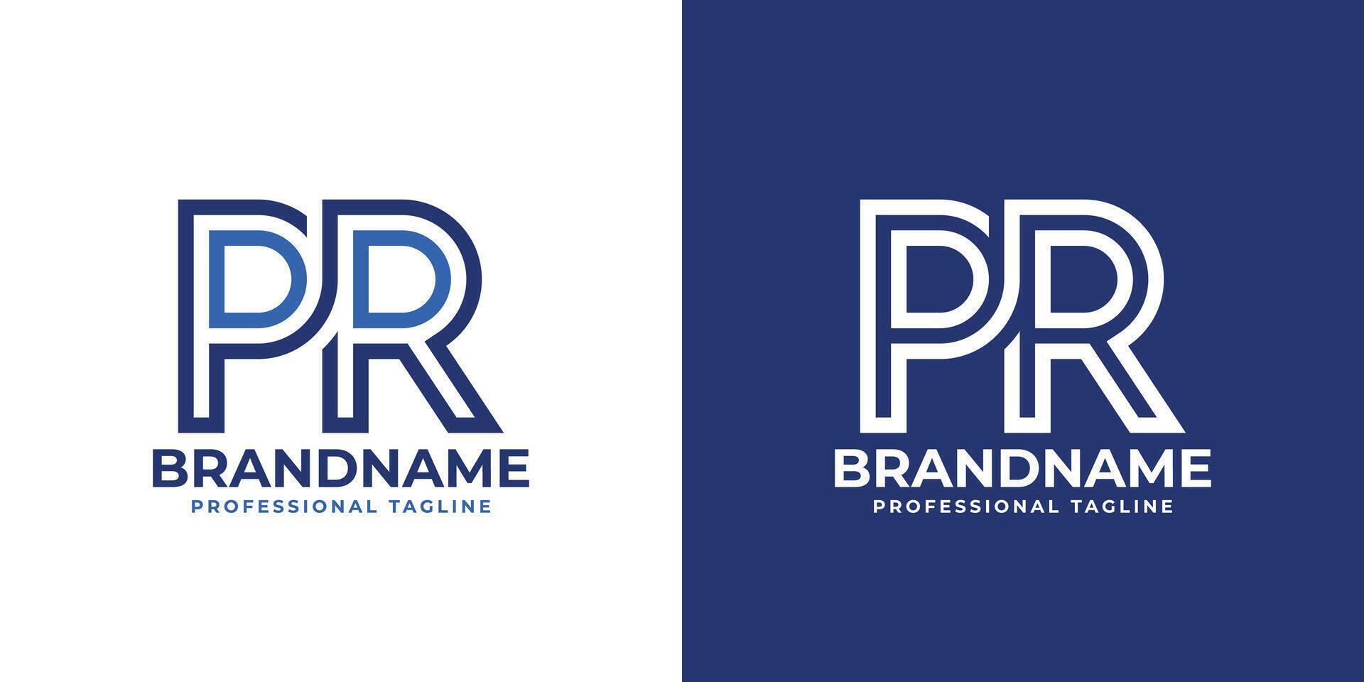 Letters PR Line Monogram Logo, suitable for business with PR or RP initials vector