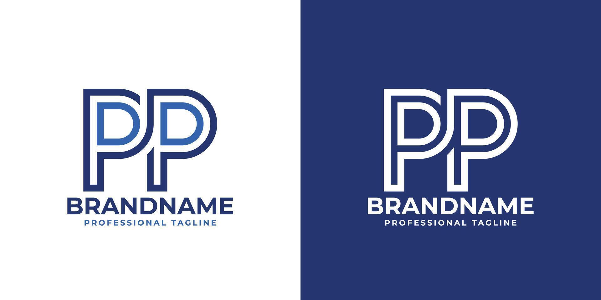 Letters PP Line Monogram Logo, suitable for business with PP initials vector