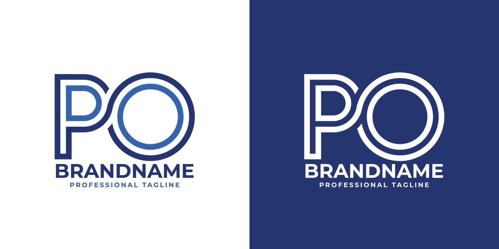 Letters PO Line Monogram Logo, suitable for business with PO or OP initials vector