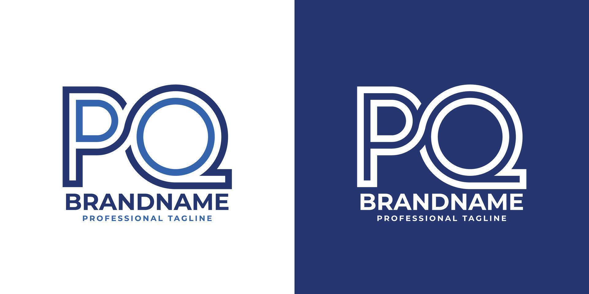 Letters PQ Line Monogram Logo, suitable for business with PQ or QP initials vector