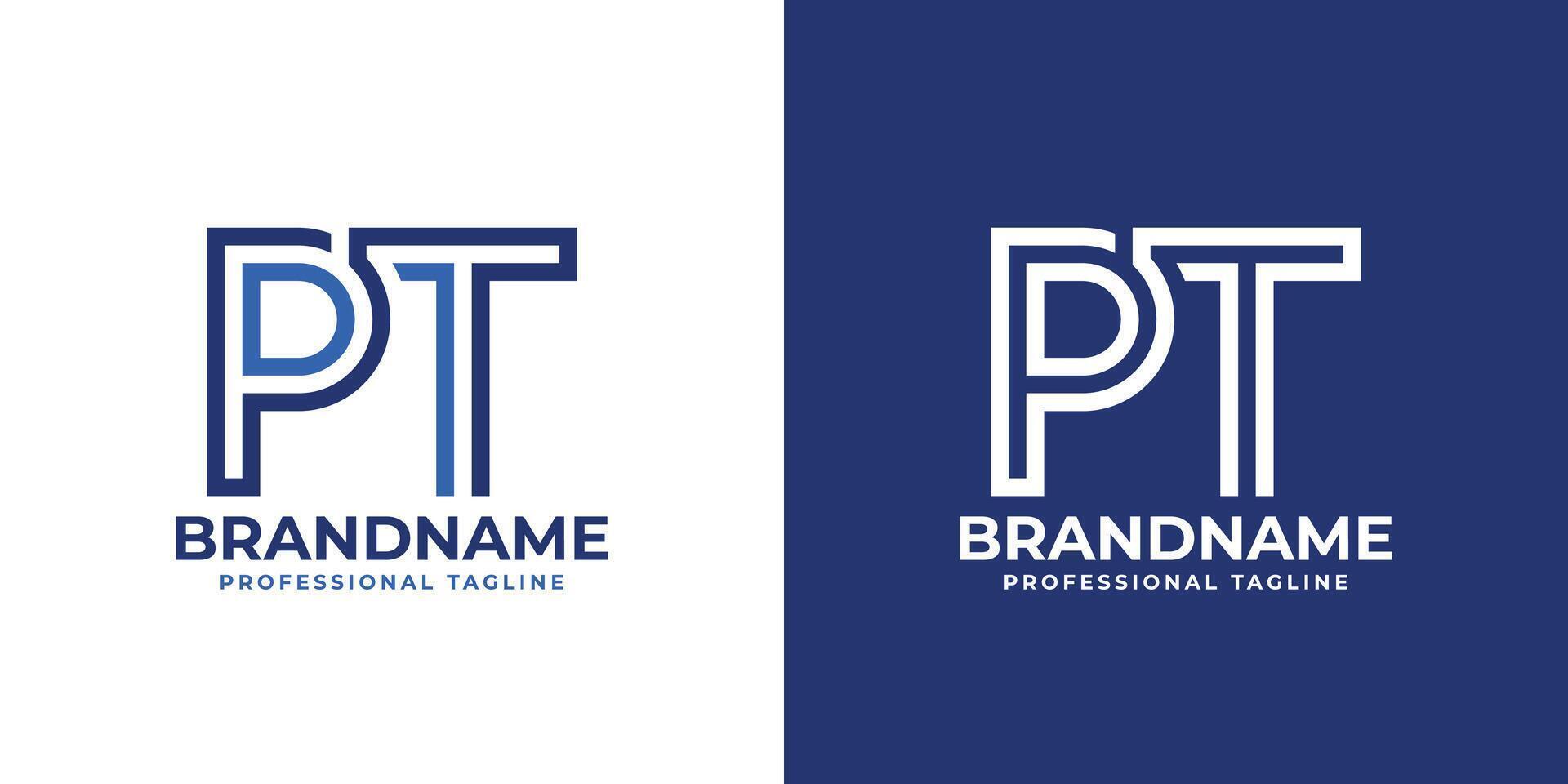 Letters PT Line Monogram Logo, suitable for business with PT or TP initials vector