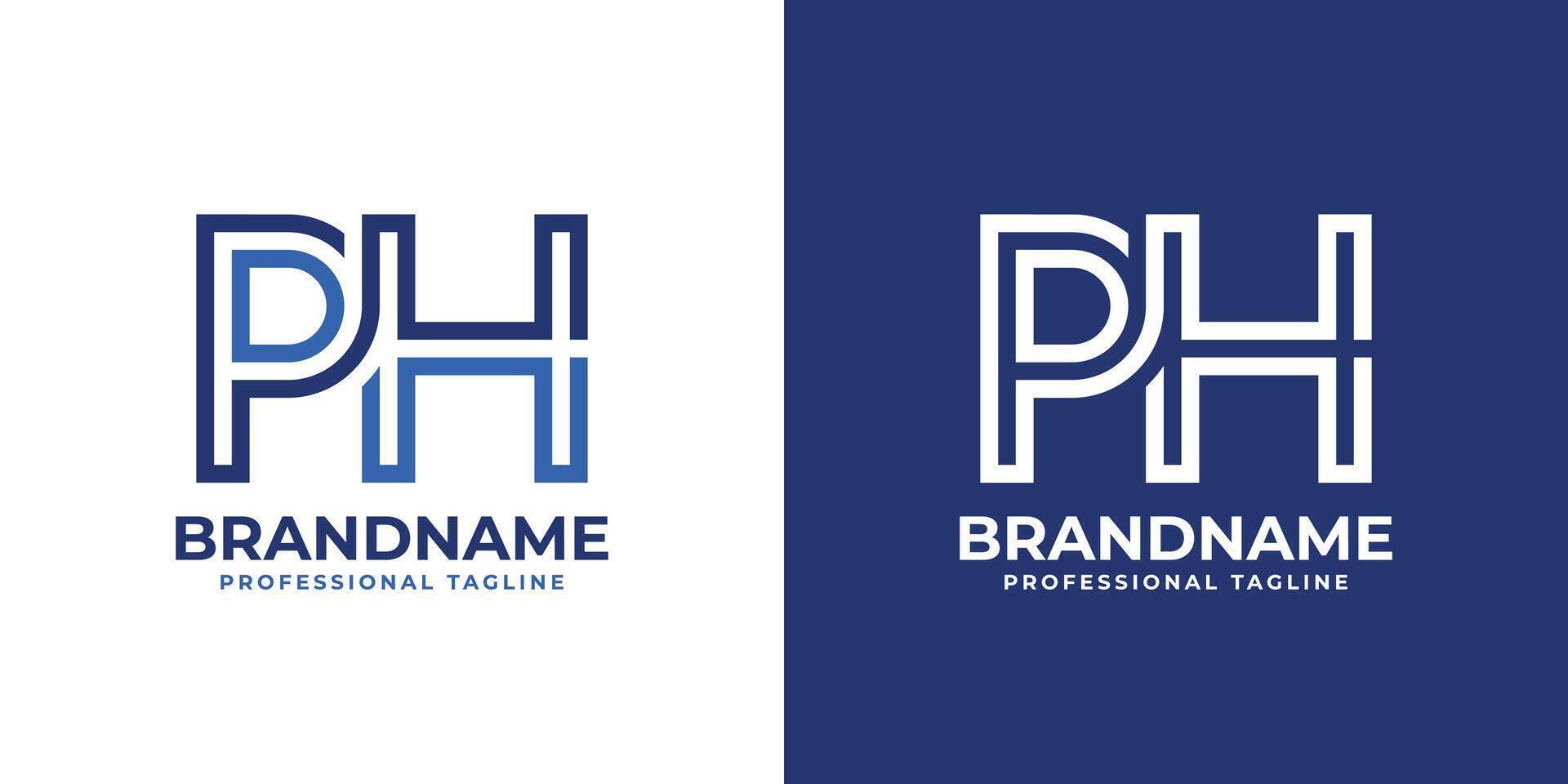 Letters PH Line Monogram Logo, suitable for business with PH or HP initials vector