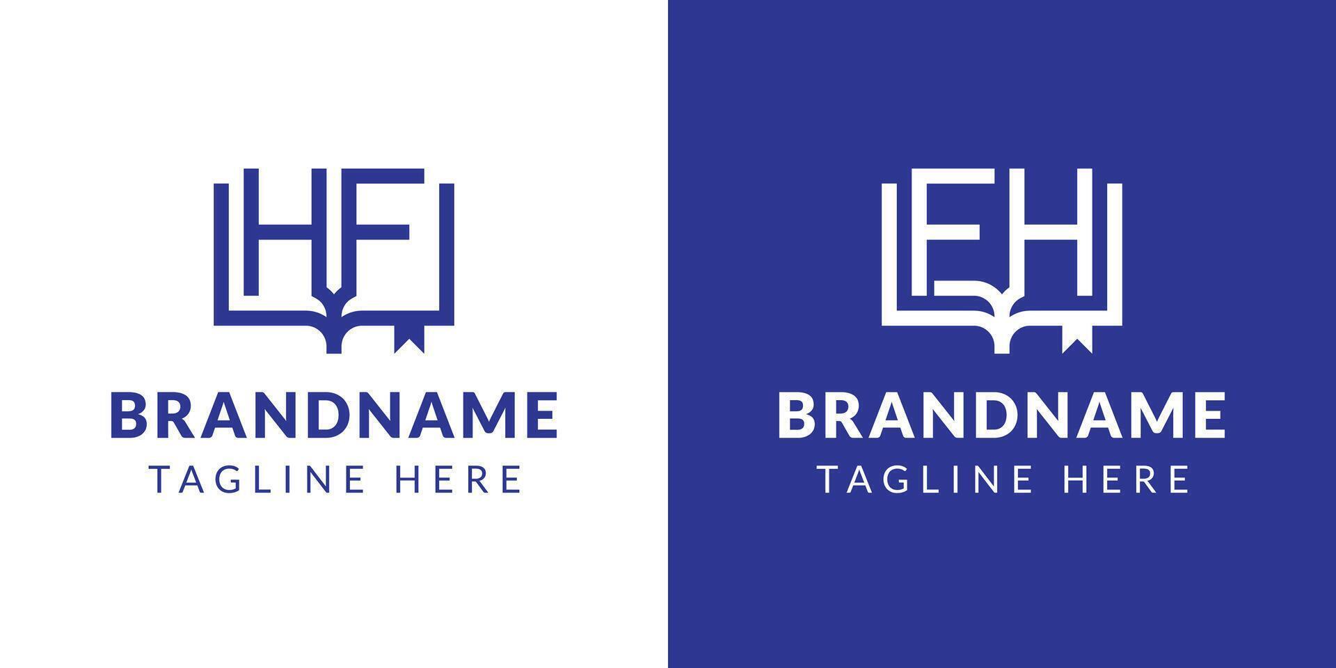 Letters HF and FH Book Logo, suitable for business related to book with FH or HF initials vector