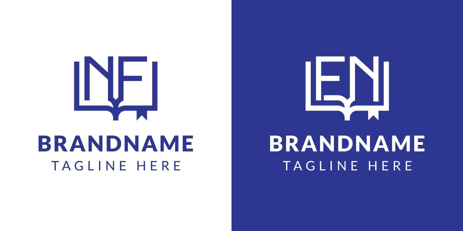 Letters NF and FN Book Logo, suitable for business related to book with FN or NF initials vector