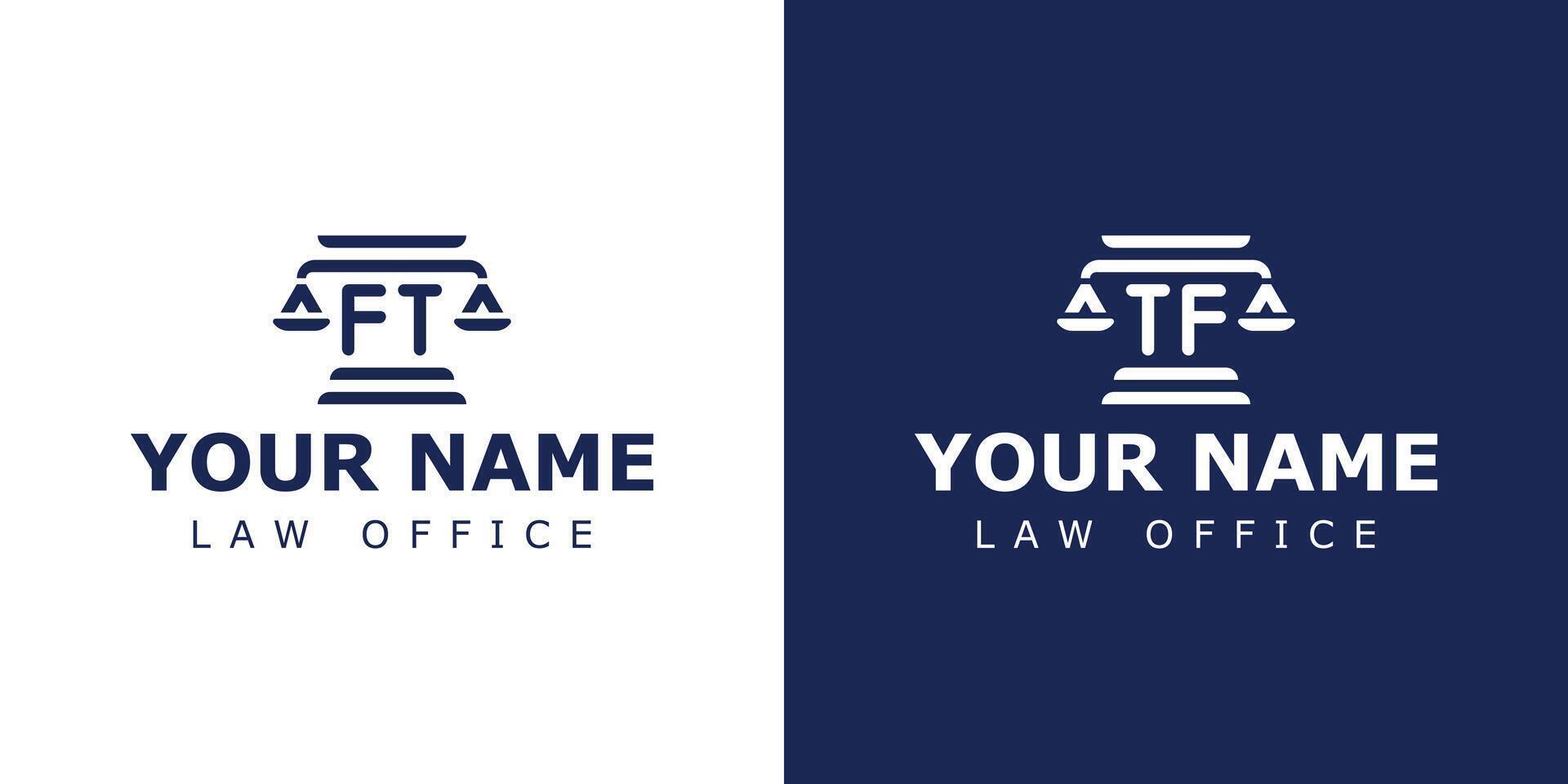 Letters FT and TF Legal Logo, suitable for lawyer, legal, or justice with FT or TF initials vector