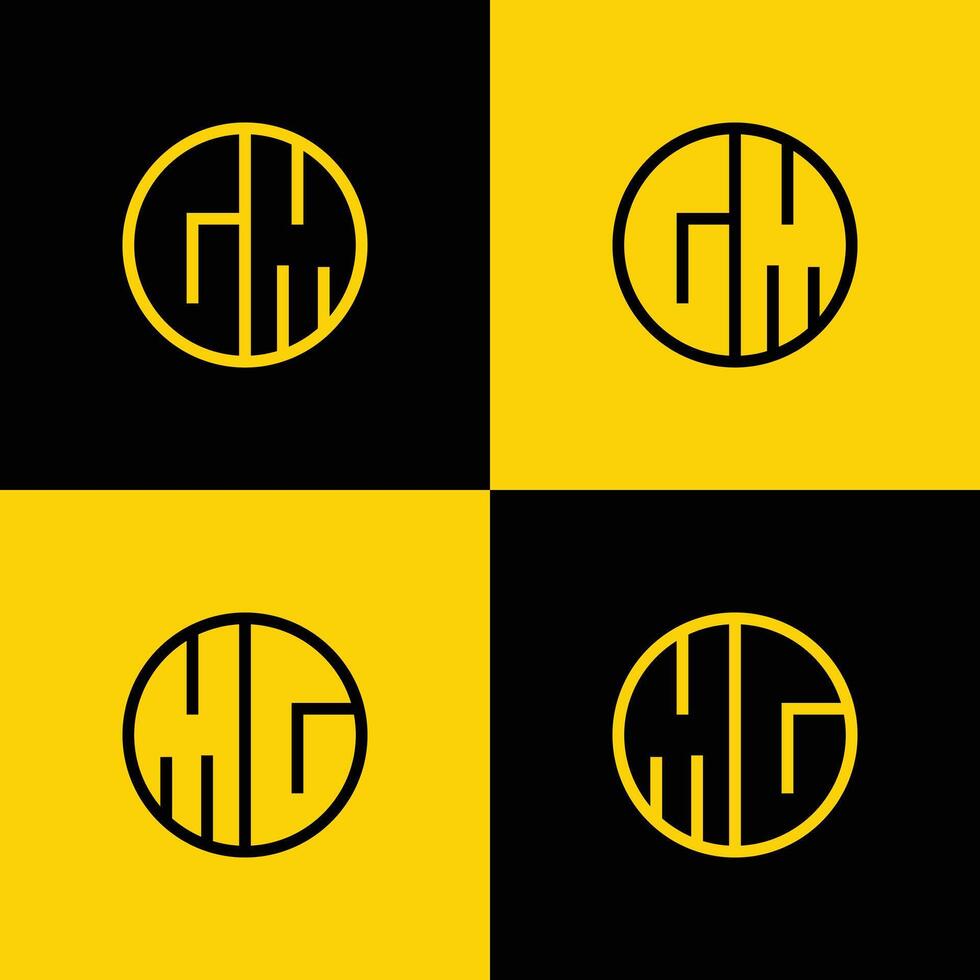 Simple GM and MG Letters Circle Logo Set, suitable for business with GM and MG initials vector