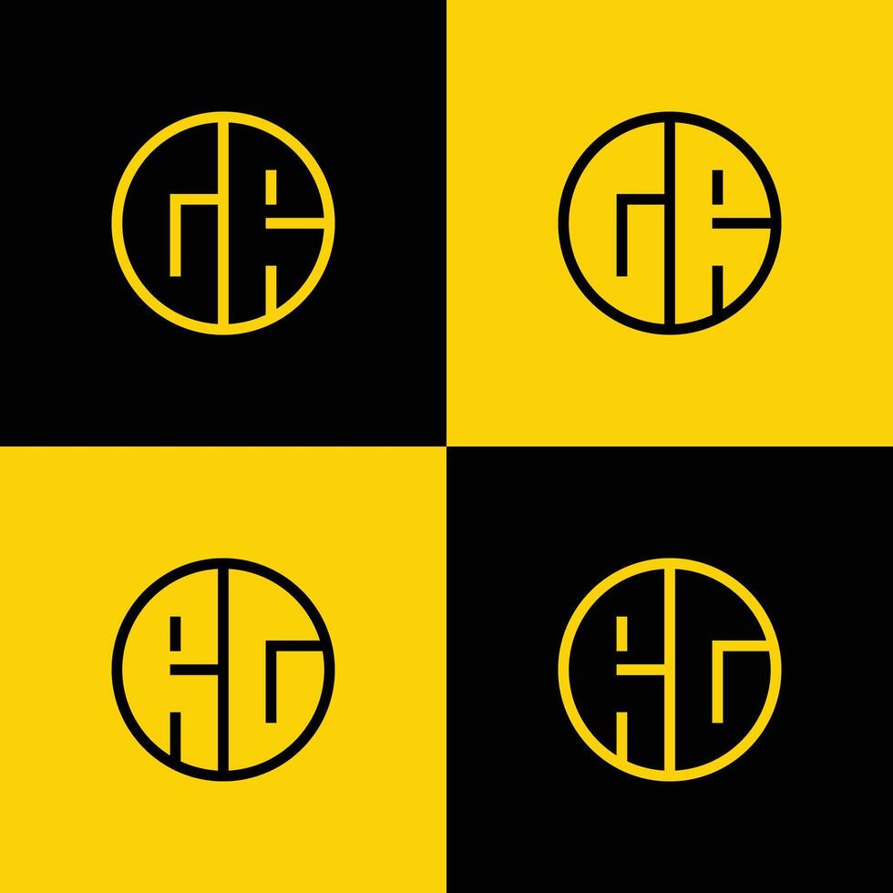 Simple GR and RG Letters Circle Logo Set, suitable for business with GR and RG initials vector