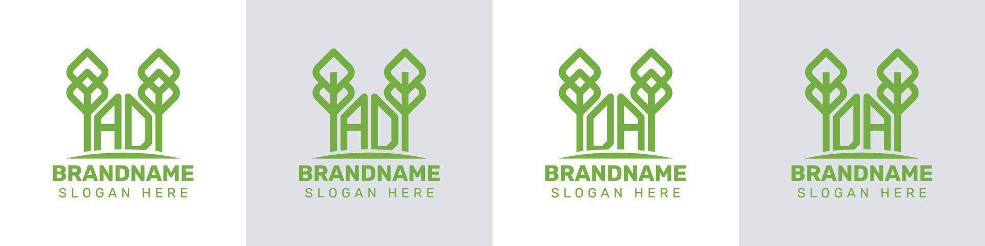 letras anuncio y da invernadero logo, para negocio relacionado a planta con anuncio o da iniciales vector