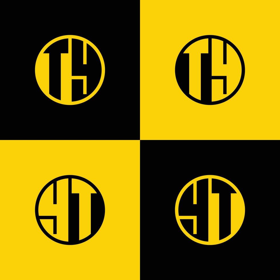 Simple TY and YT Letters Circle Logo Set, suitable for business with TY and YT initials vector