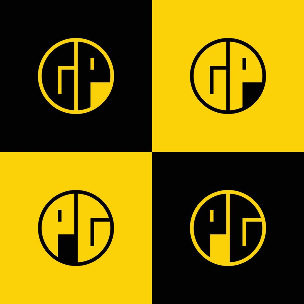 Simple GP and PG Letters Circle Logo Set, suitable for business with GP and PG initials vector