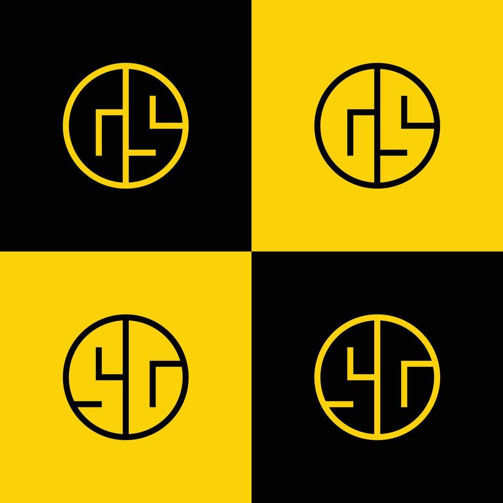 Simple GS and SG Letters Circle Logo Set, suitable for business with GS and SG initials vector