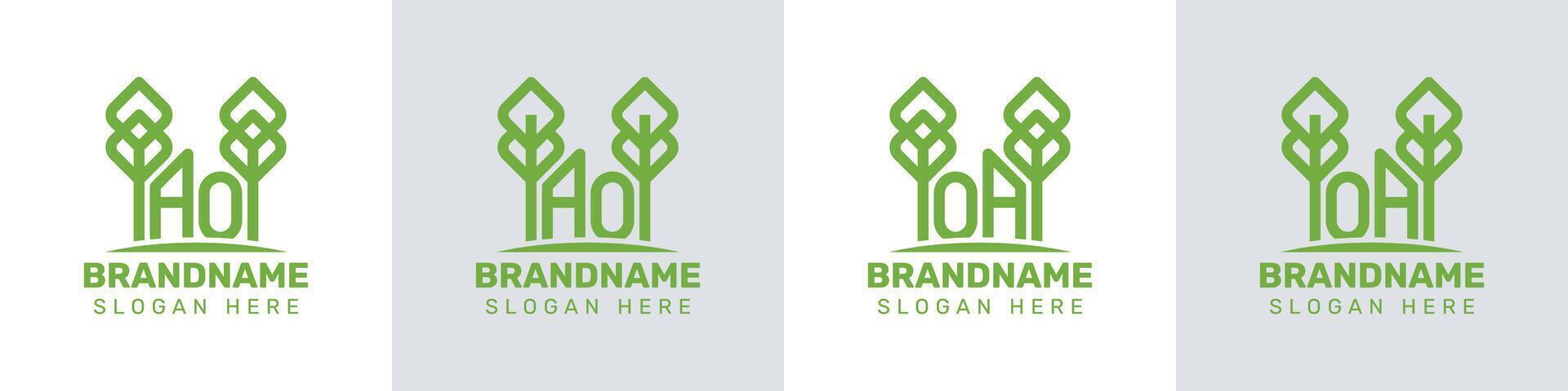Letters AO and OA Greenhouse Logo, for business related to plant with AO or OA initials vector