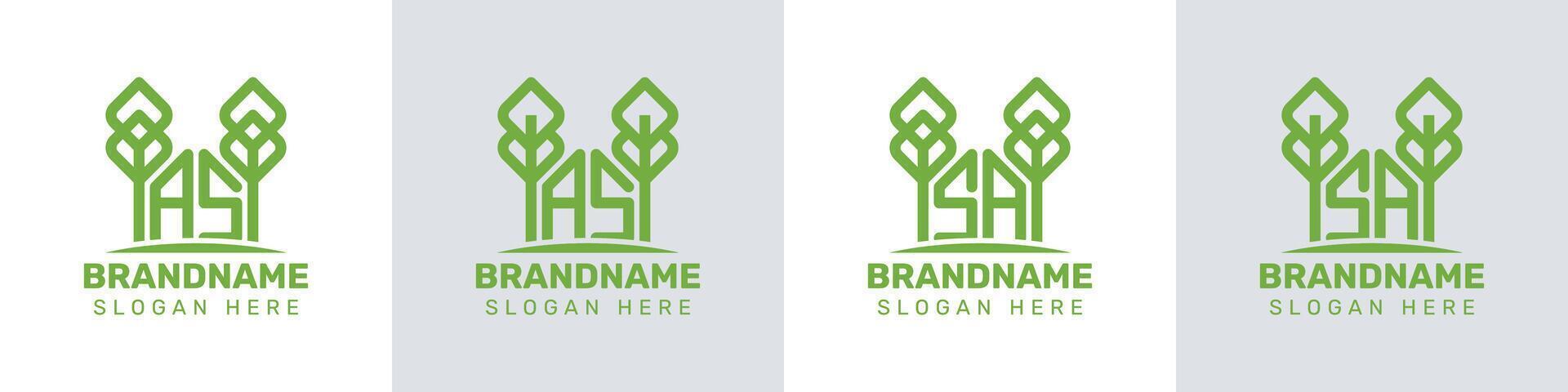 Letters AS and SA Greenhouse Logo, for business related to plant with AS or SA initials vector