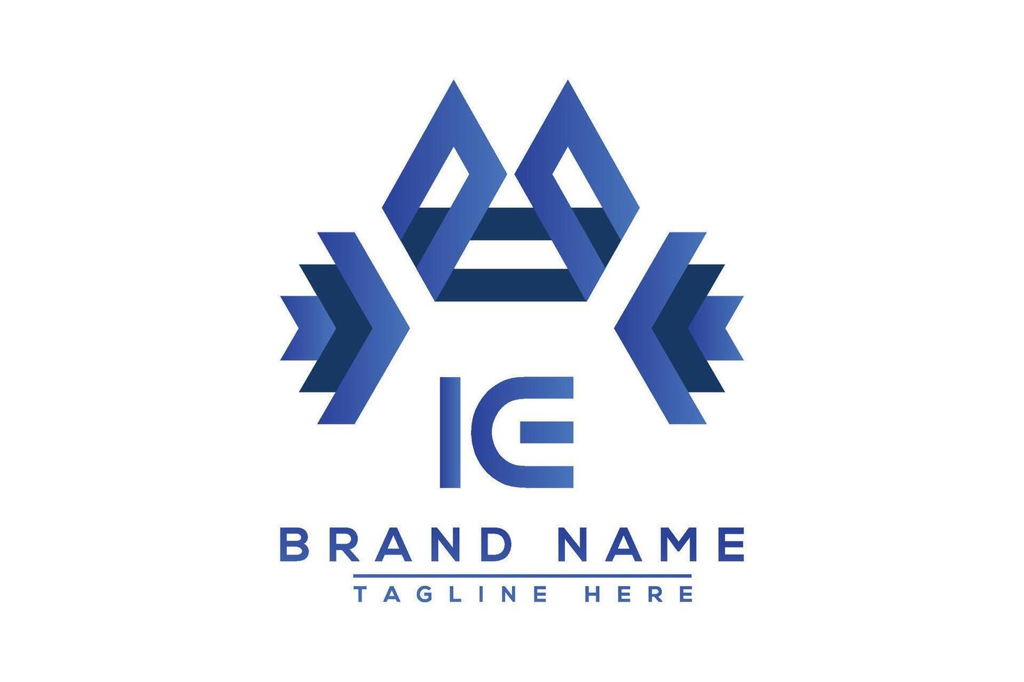 Letter IE Blue logo design. Vector logo design for business.