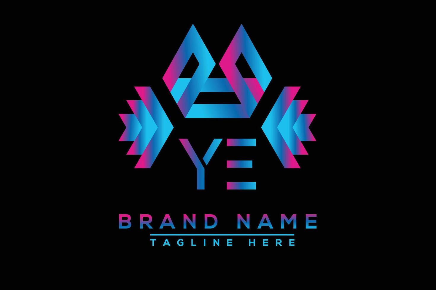 YE letter logo design. Vector logo design for business.