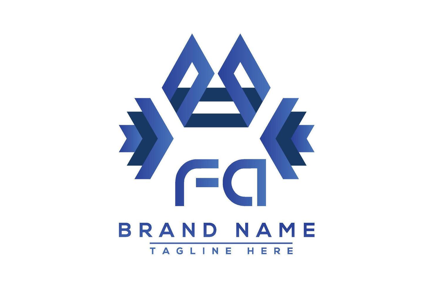 Blue FA letter logo design. Vector logo design for business.