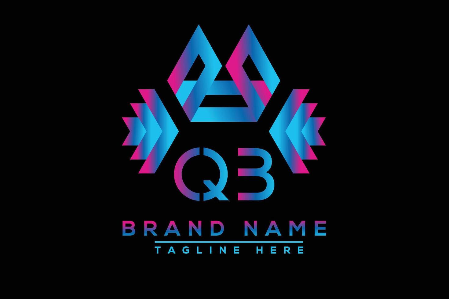 QB letter logo design. Vector logo design for business.