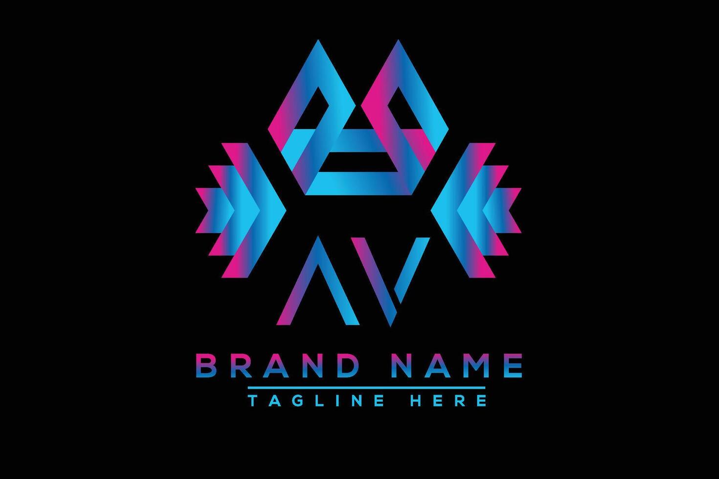 AV letter logo design. Vector logo design for business.