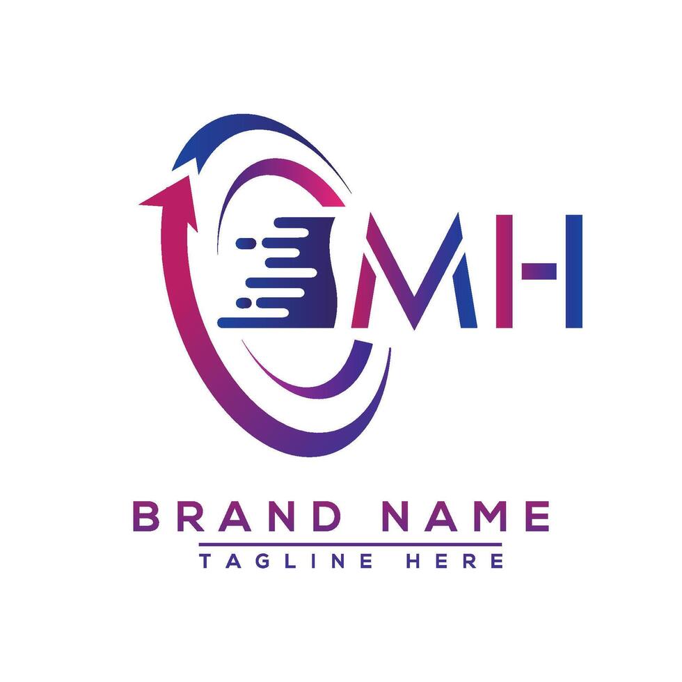 MH letter logo design. Vector logo design for business.