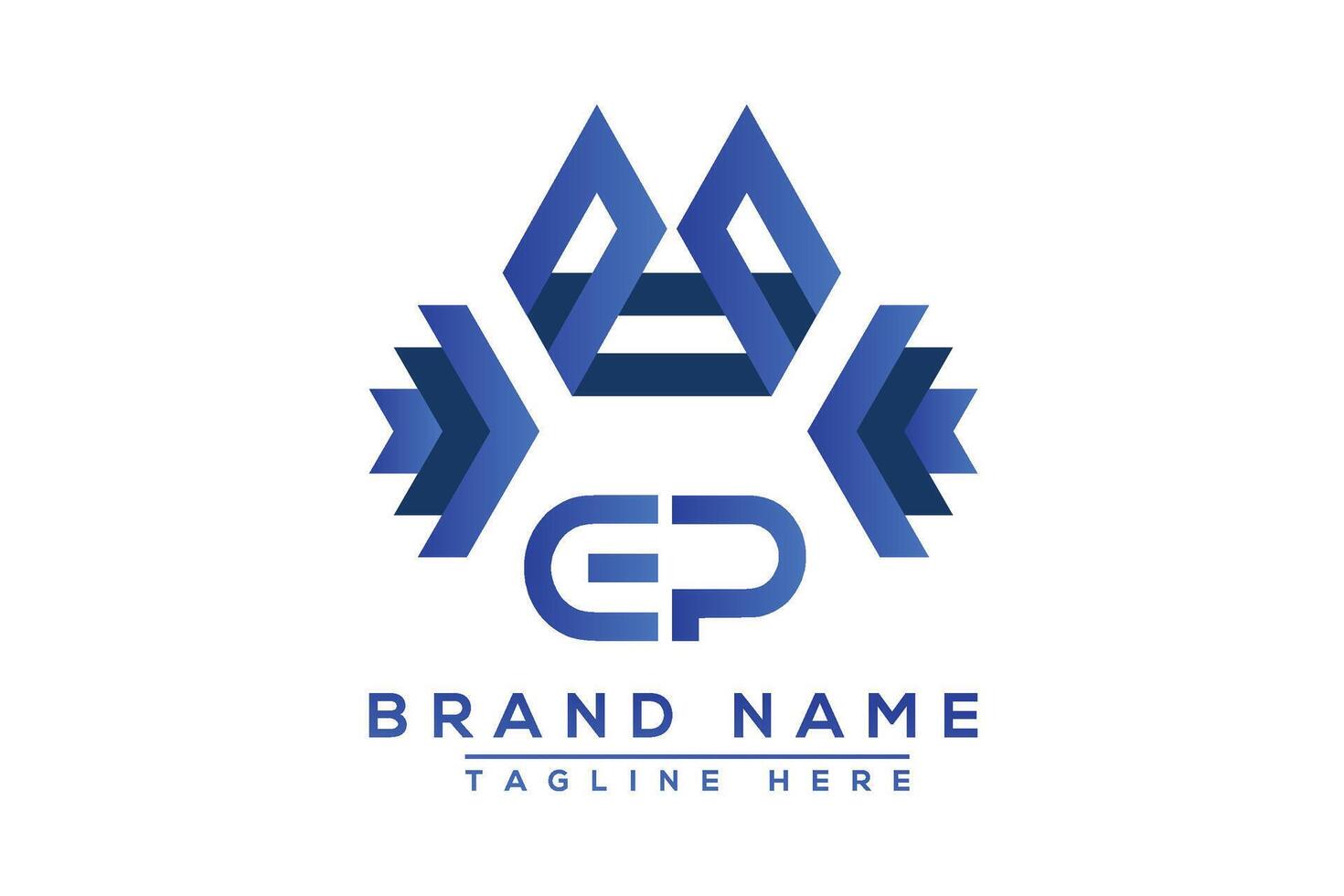Blue EP letter logo design. Vector logo design for business.