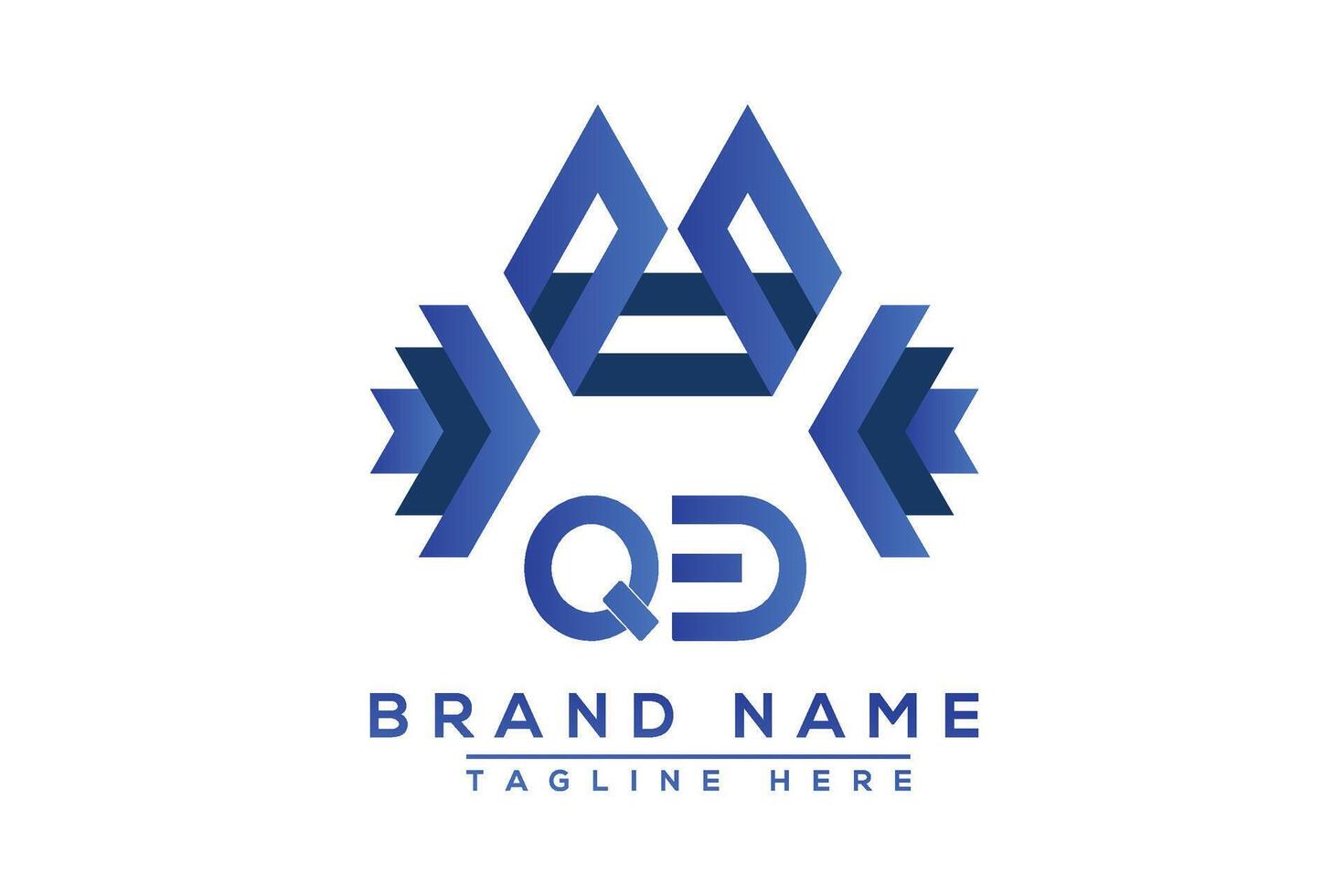 Letter QB Blue logo design. Vector logo design for business.