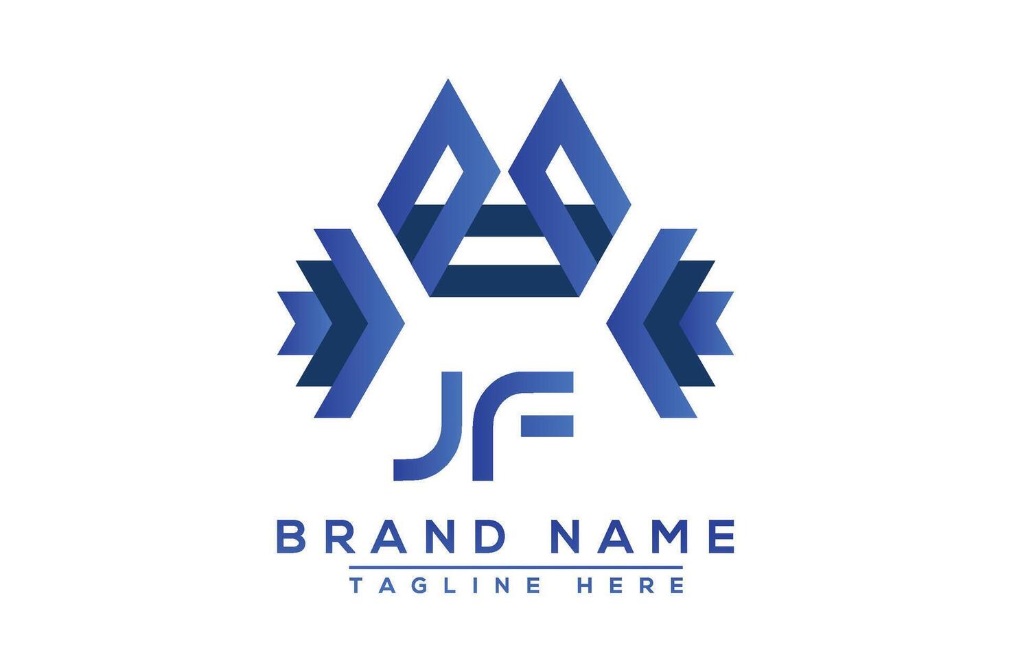 Letter JF Blue logo design. Vector logo design for business.