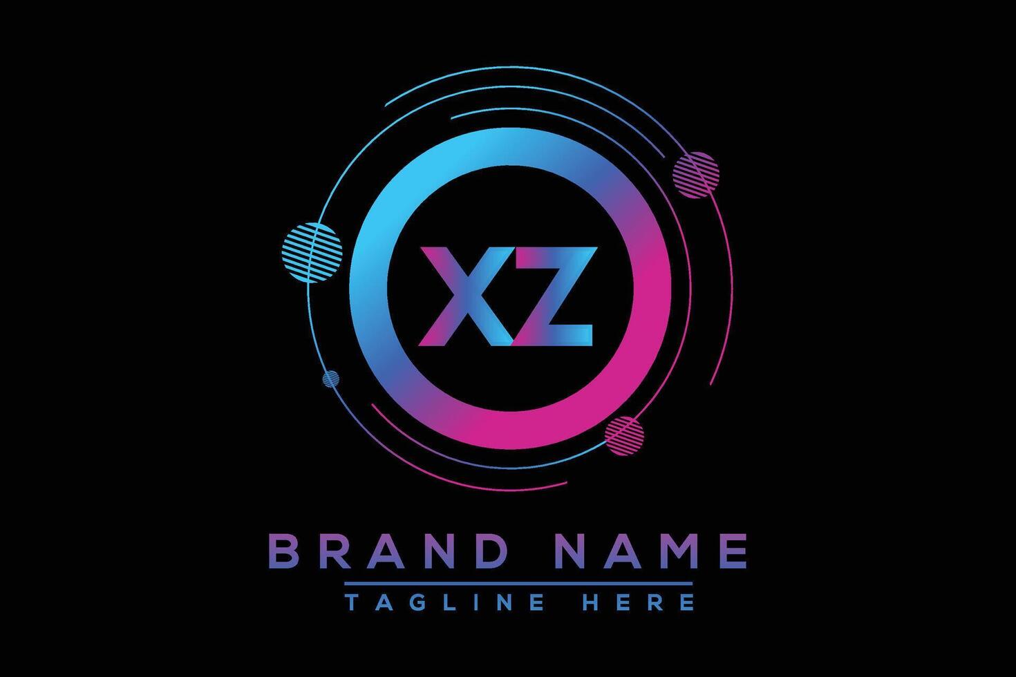 Blue XZ letter logo design. Vector logo design for business.