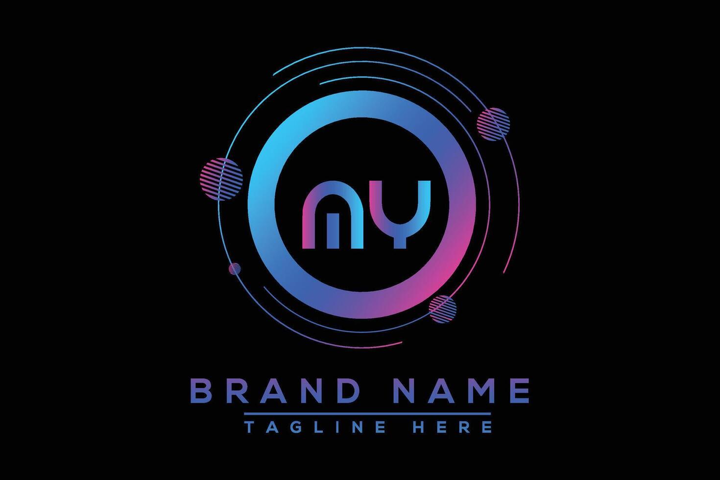 MY letter logo design. Vector logo design for business.