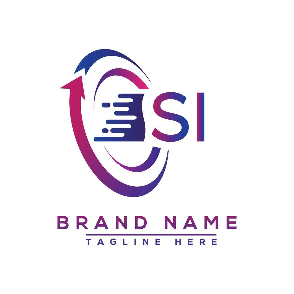 SI letter logo design. Vector logo design for business.