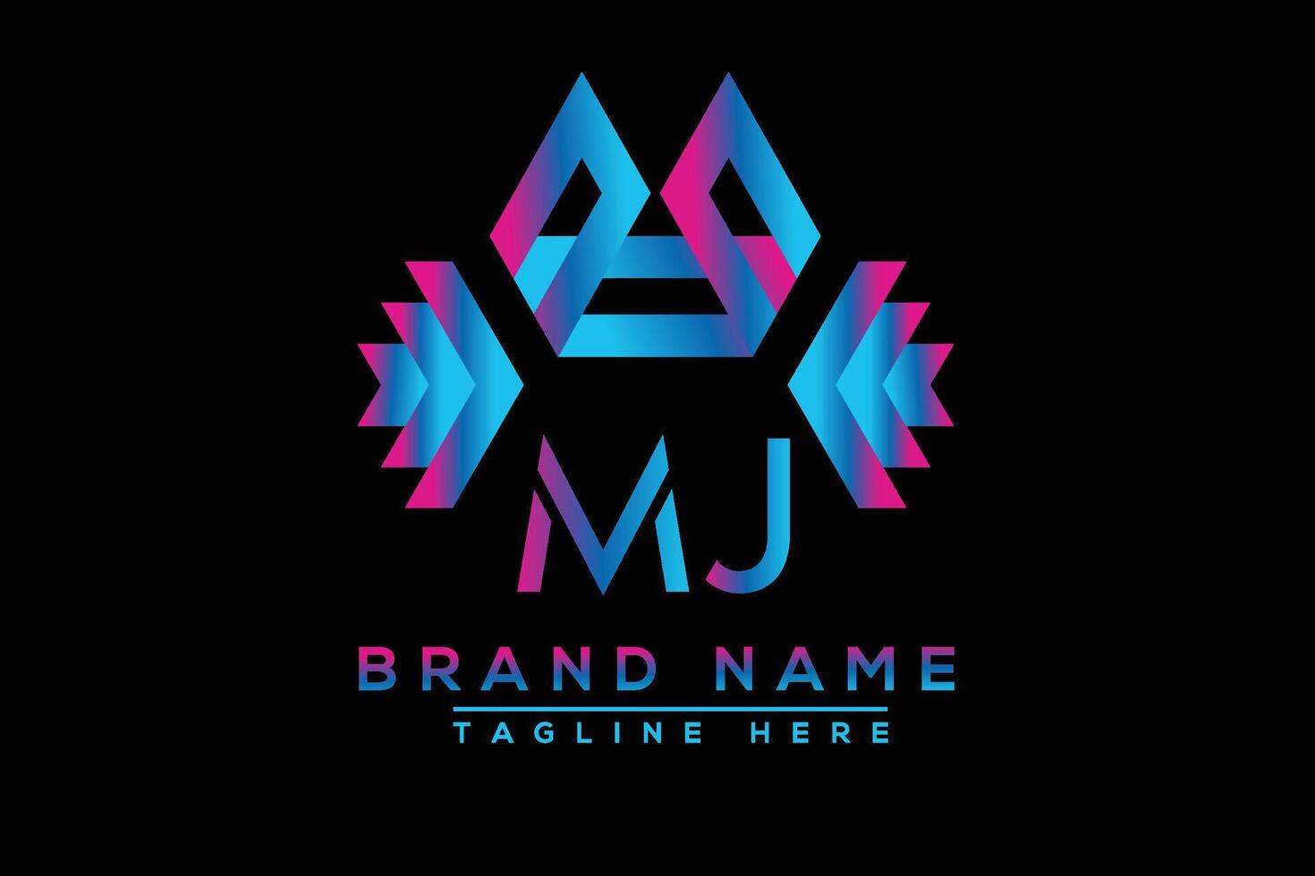 MJ letter logo design. Vector logo design for business.