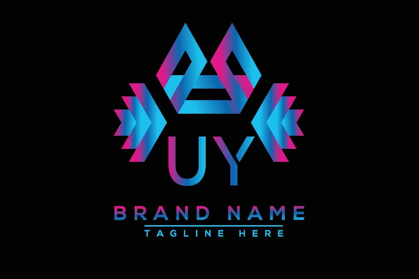 UY letter logo design. Vector logo design for business.