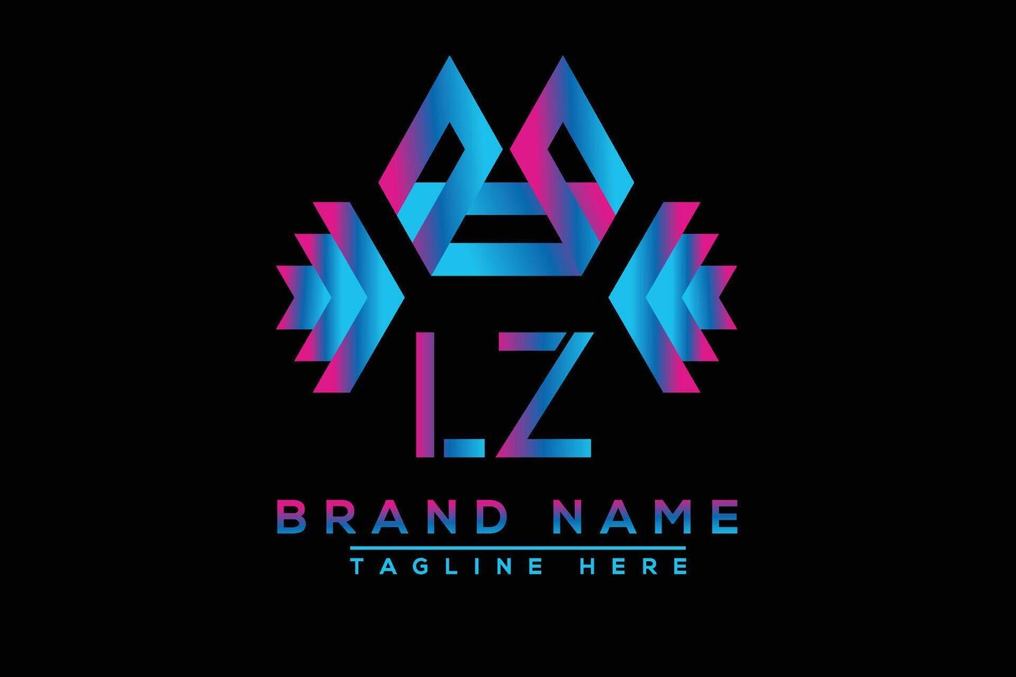 LZ letter logo design. Vector logo design for business.